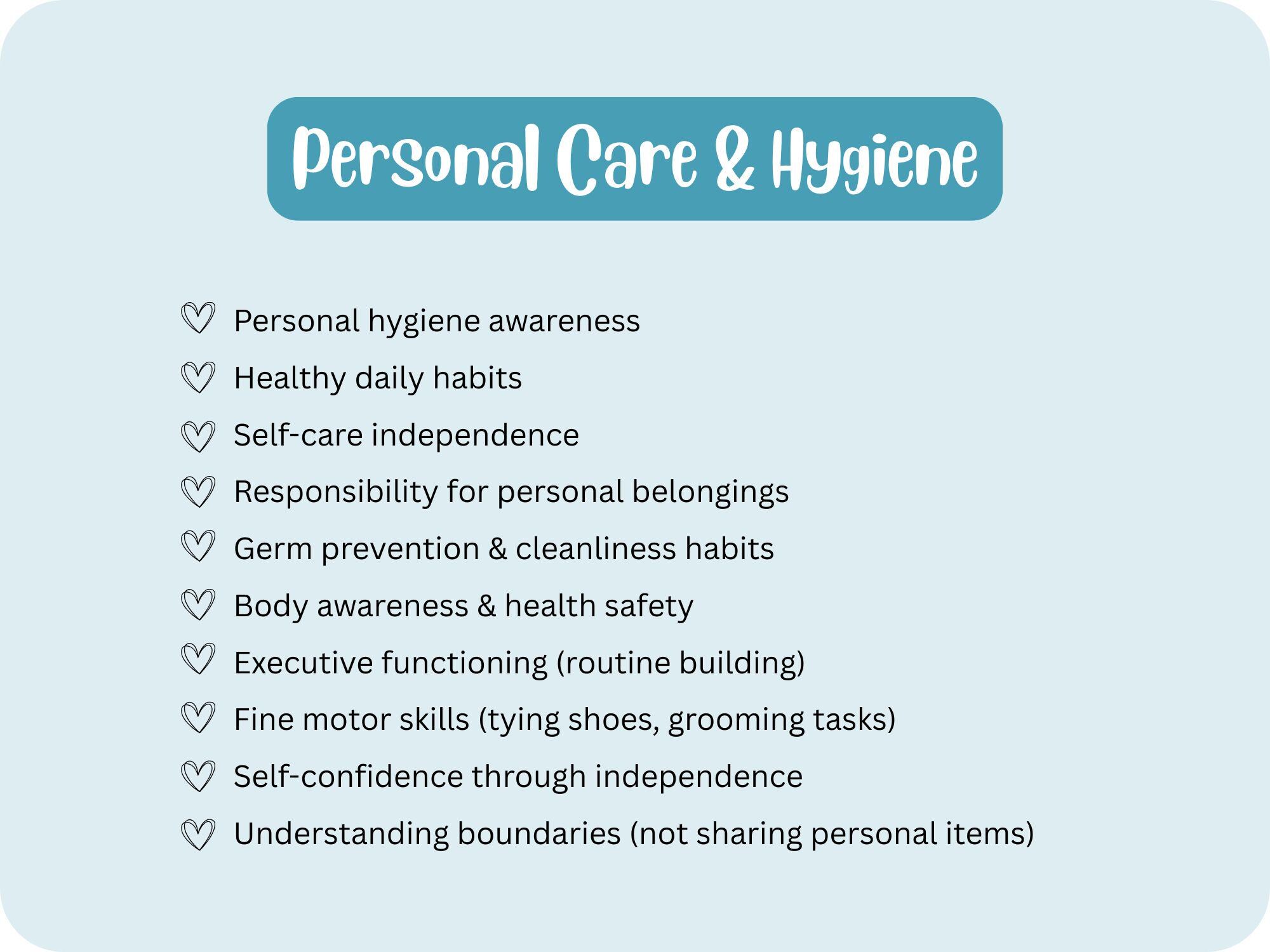 Kids Life Skills Activities | Personal Care & Hygiene Printable ...