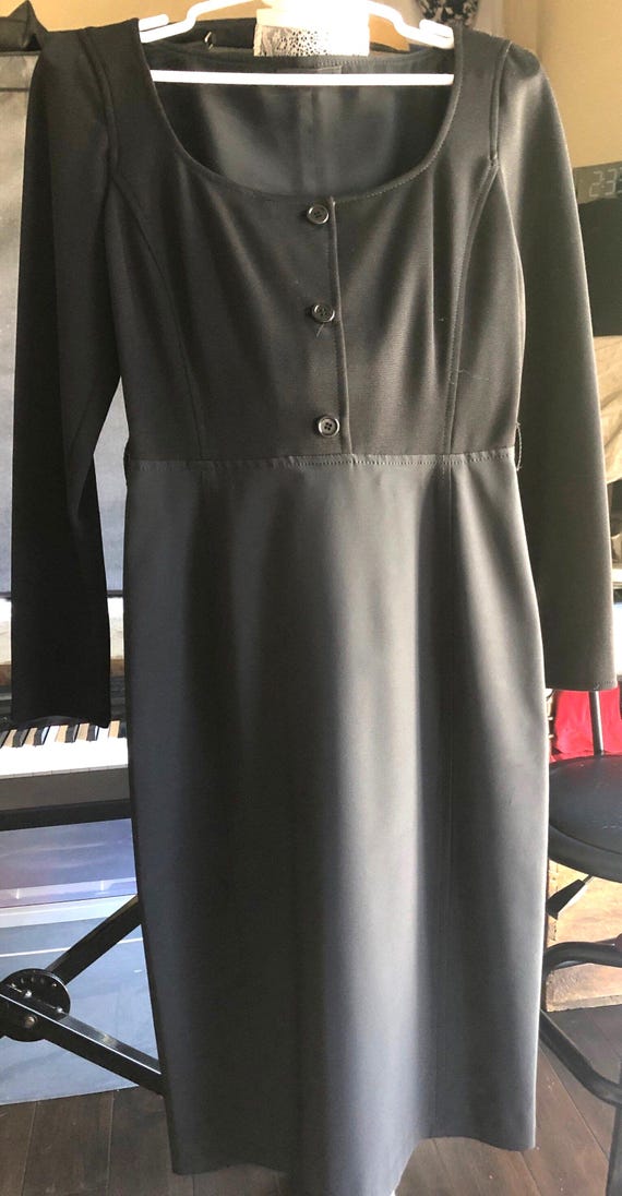 knee length dresses for ladies Prada Cream Long Sleeve Midi Dress with Lace Trim Detail Size IT 44 (U –  Sellier main image 1