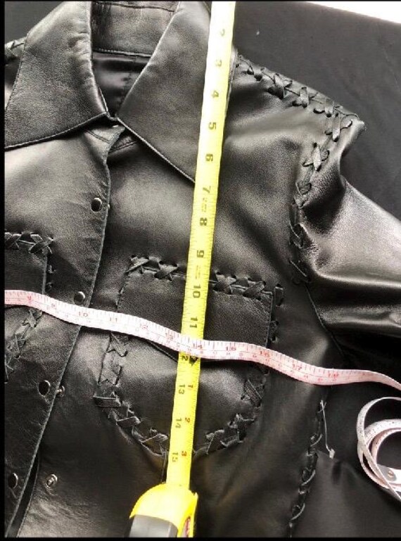 Fringe vintage Rock and Roll western black leathe… - image 6