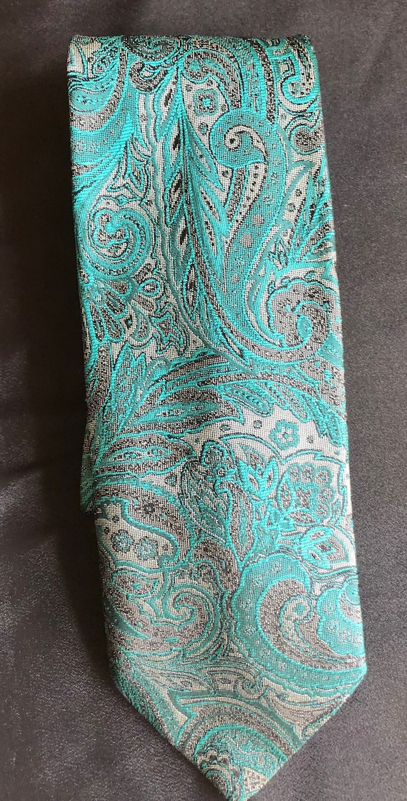 Ron Ross Paisley Vintage green silk tie