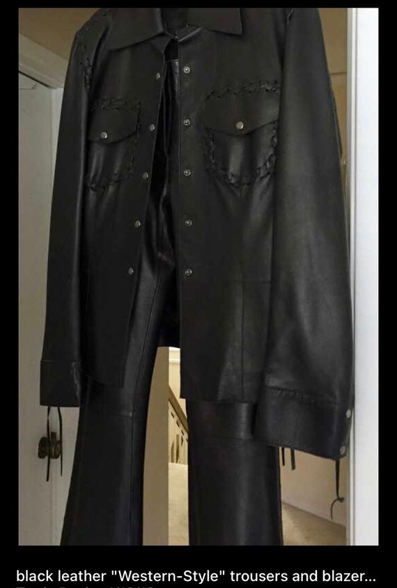 Fringe vintage Rock and Roll western black leathe… - image 4