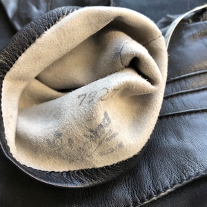 Guantes de montar vintage de cuero negro Sparrow, talla 6 1/2