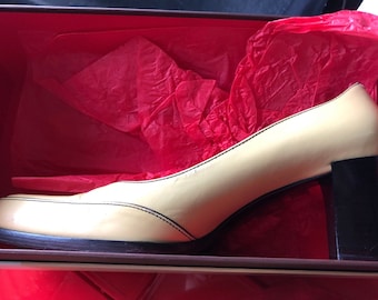 Vintage Bally Leather Pumps, Block Heel, Size 39.5