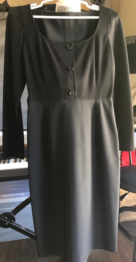 Vintage Prada little black dress, long sleeve and 