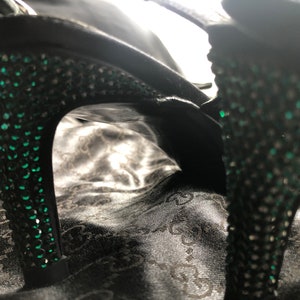 Gianni Versace vintage sling back  black satin shoes in size 40