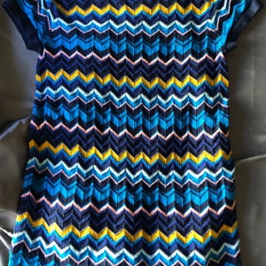 Robe Missoni En Laine Mérinos Imprimée - Taille XS (2) - Manches Courtes, Longueur Genou - Occasion Très Bon état