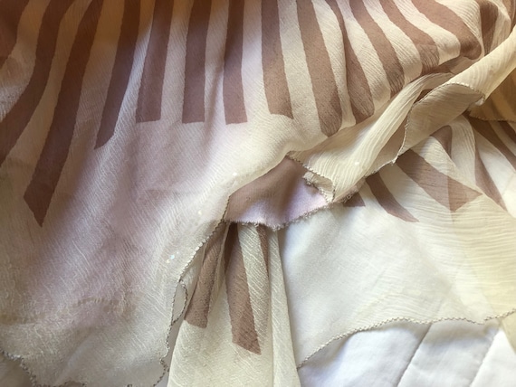 Vintage Rozae Nichols pink striped silk skirt, li… - image 1