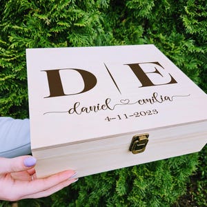 Custom Engraved Wooden Keepsake Box: Anniversary, Wedding, Valentine Gift