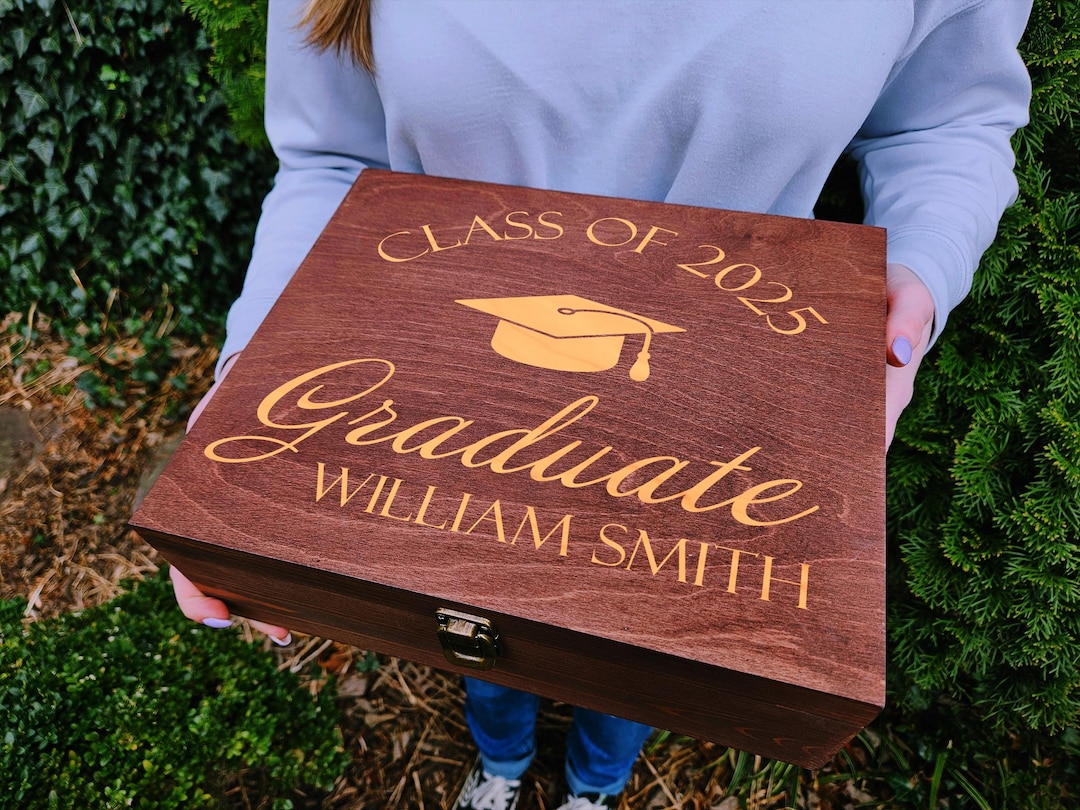 Engraved Wooden Memory Box: Graduation Keepsake, Class Of - Etsy