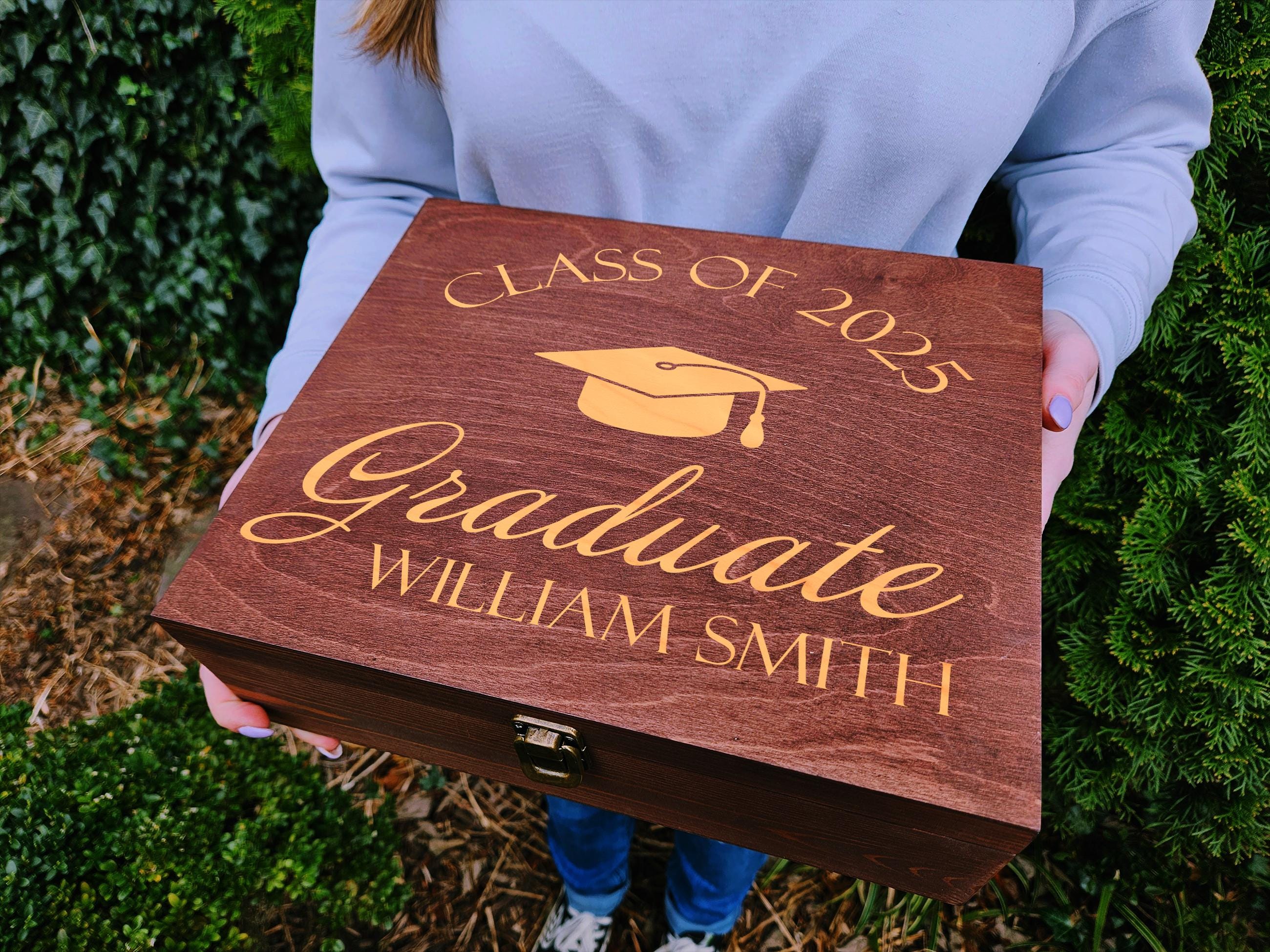 Engraved Wooden Memory Box: Graduation Keepsake, Class Of - Etsy