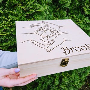 Engraved Wooden Keepsake Box: Personalized Baby Memory Box