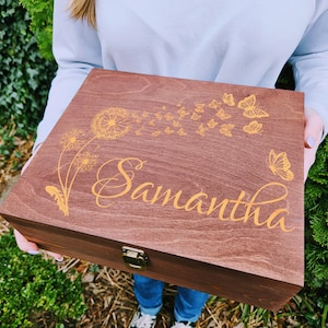 Wooden keepsake Memory Box, Engraved Wooden Box, retirement, coworker, newborn, Gift, Mothers day box, Gift MOM sister daughter