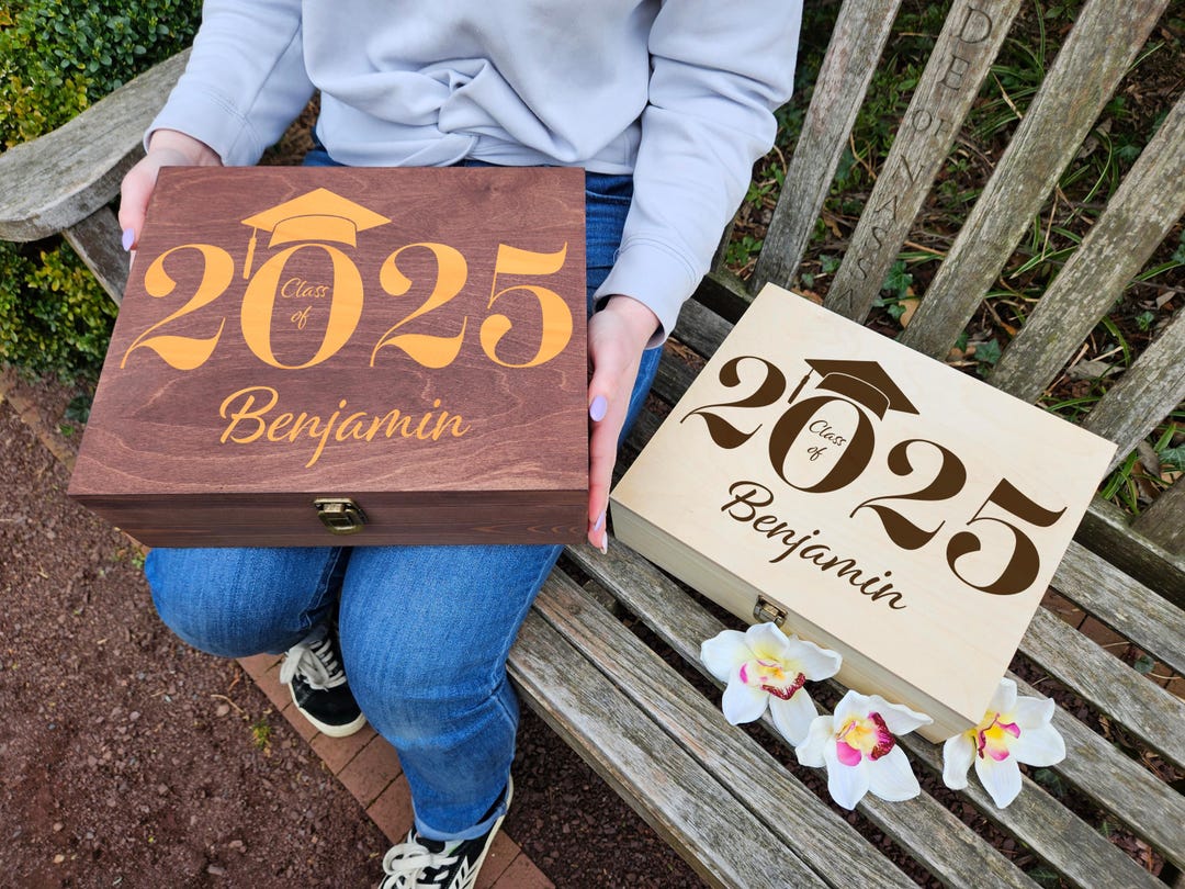 Engraved Wooden Memory Box: Graduation Keepsake Gift - Etsy