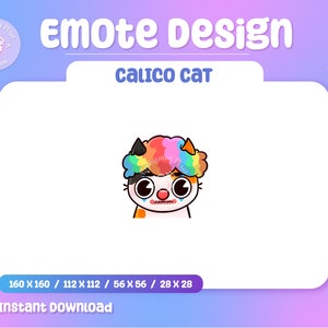 Twitch Clown Emote | Cute Clown Emote | Calico Cat Emote | Kawaii Cat Emote | Discord Emote | Twitch Emote | Kick Emote