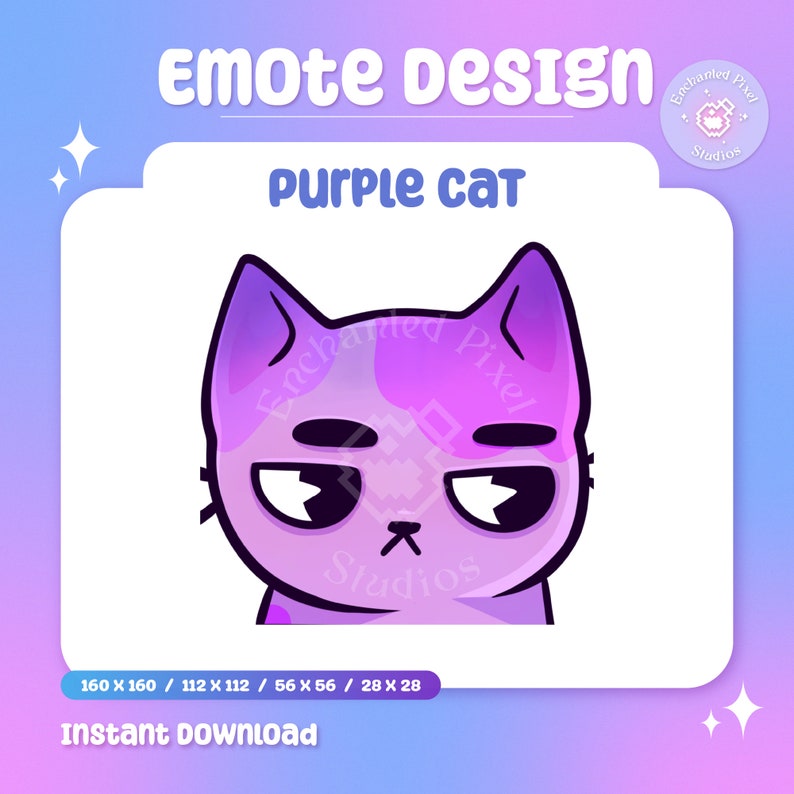 Sus Purple Cat Meme Emote Purple Cat Meme Emote Twitch Cat - Etsy