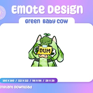 DUM Twitch Emote | Cow Twitch Emote | Cute Cow Twitch Emote | Kawaii Twitch Emote | Meme Emote | Discord Emote | Sub Emotes