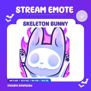Cute Pastel Purple Bunny Twitch Emote | Cute Streamer Emotes