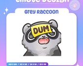 Kawaii Chibi DUM Raccoon Twitch Sub Emote | Meme Funny Discord Youtube Emoji | Emote for Streamers | Comfy Emote Set | Instant Download