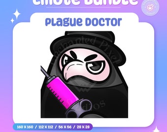 Halloween Twitch Emote | Plague Doctor With Syringe Emoji | Horror Stream Emote for Streamers | Discord Kick Youtube | Instant Download