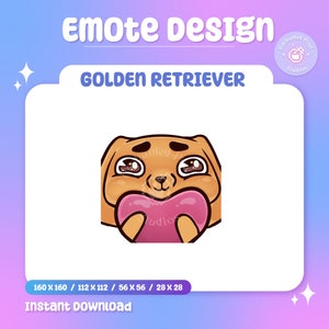 Twitch Streamers Emote | Heart Love Hug heart | Kawaii Love Emote | Sub Emoji | Discord Youtube |  Cute Dog Emote | Kawaii Heart Emote | Dog