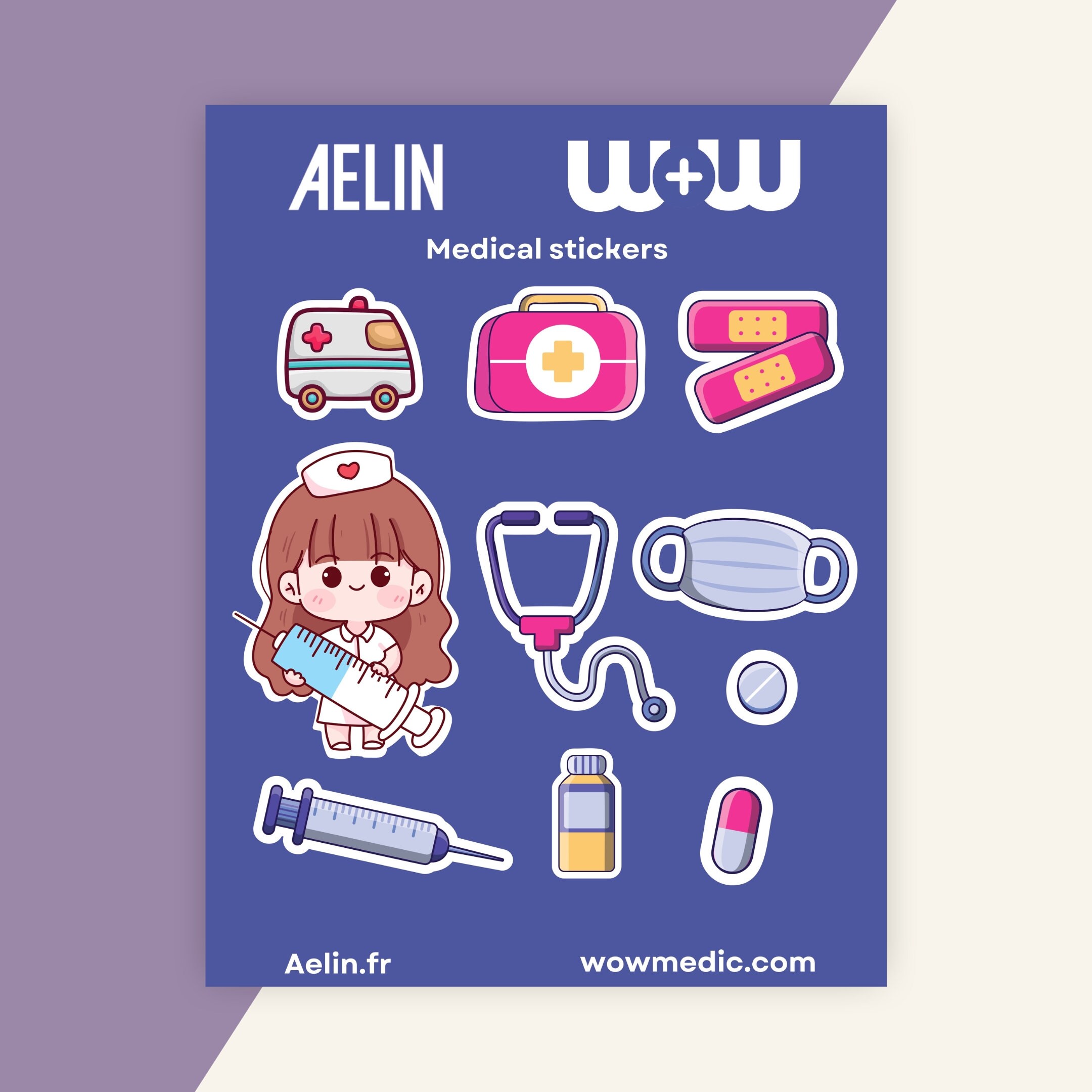 Stickers, Autocollants de médecine, medical stickers, santé, médecin, hôpital, infirmière, infirmier, printed, imprimés, nurse, doctor