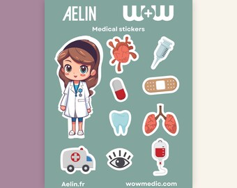Stickers, Autocollants de médecine, medical stickers, santé, médecin, hôpital, infirmière, infirmier, printed, imprimés, nurse, doctor