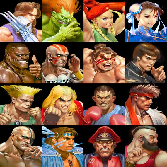 Street Fighter II All Characters Digital Print 