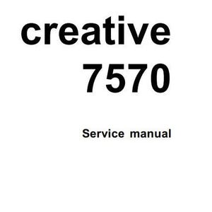 May include: A white document cover featuring black text that reads creative 7570 Service manual. The text is arranged in three lines with the word creative in a larger font size, followed by the number 7570, and the words Service manual below.