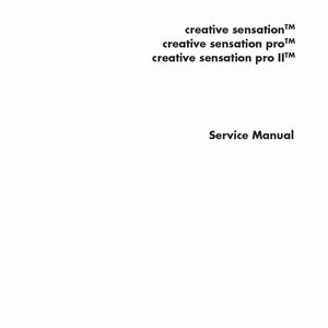 PFAFF Creative Sensation Pro II Repair / Service Manual