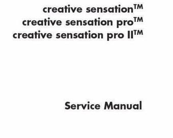 Repair/Service Manual for PFAFF Creative Sensation Pro II