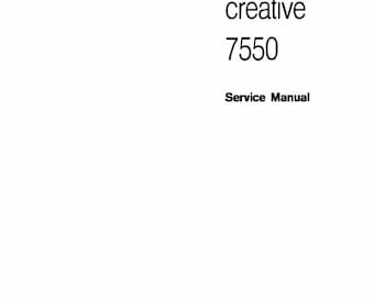Repair/Service Manual for PFAFF Creative 7550 7530 7510 Machines