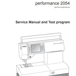 PFAFF Performance 2054 2056 2058 Repair / Service Manual