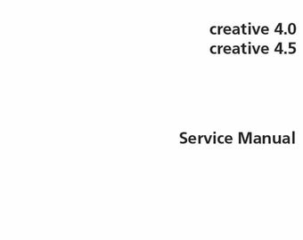 Repair/Service Manual for PFAFF Creative 4.0 4.5 Sewing Machines