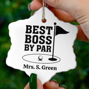 Best Boss By Par Personalize Golf Ornament Christmas Birthday Gift, Boss Gift for Men for Women, Golfer Ornament, Boss Golf Gift