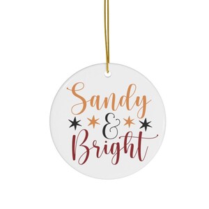 Sandy & Bright Round Ceramic Christmas Ornament Beach Shore Ornament Nautical Ornament Coastal Christmas Ornament Boater Beach Lover Gift