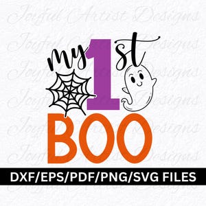 My 1st Boo Halloween Design: Baby Ghost SVG, PNG, PDF (Digital Files)