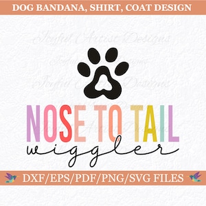 Doggie Wiggle T-shirt Dog Bandana Pet Shirt Design Funny Cute Dog Sayings Dog Mom Dog Lover Gift SVG png pdf dxf eps Cut File Cricut