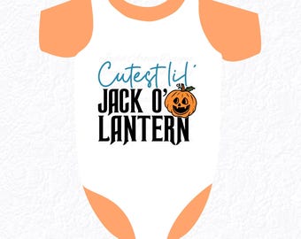 Lil' Jack O'Lantern SVG, PNG - File di taglio per Halloween per neonati e bambini piccoli, design a sublimazione (download digitale)
