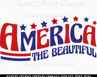 America The SVG, Patriotic Cut File (Digital Download)