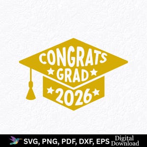 Congrats Graduation Cap Design: SVG PNG PDF für Dekor & Einladungen (Cricut, Silhouette)