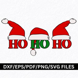 Navidad Ho Ho Ho SVG PNG Santa Hat Svg Camisa de Navidad Svg Santa Ho Ho Ho Svg Lindo Diseño de Navidad Decoración de Navidad Niño Navidad Svg