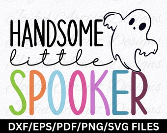 Handsome Little Spooker Ghost Halloween Design (SVG, PNG, PDF)
