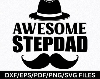 Citazione del patrigno SVG, Bonus Dad PNG – Design regalo per figliastri (file digitali)