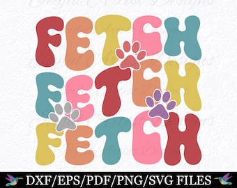Fetch Dog Bandana & Shirt Design: Retro Dog Mom SVG, PNG, PDF
