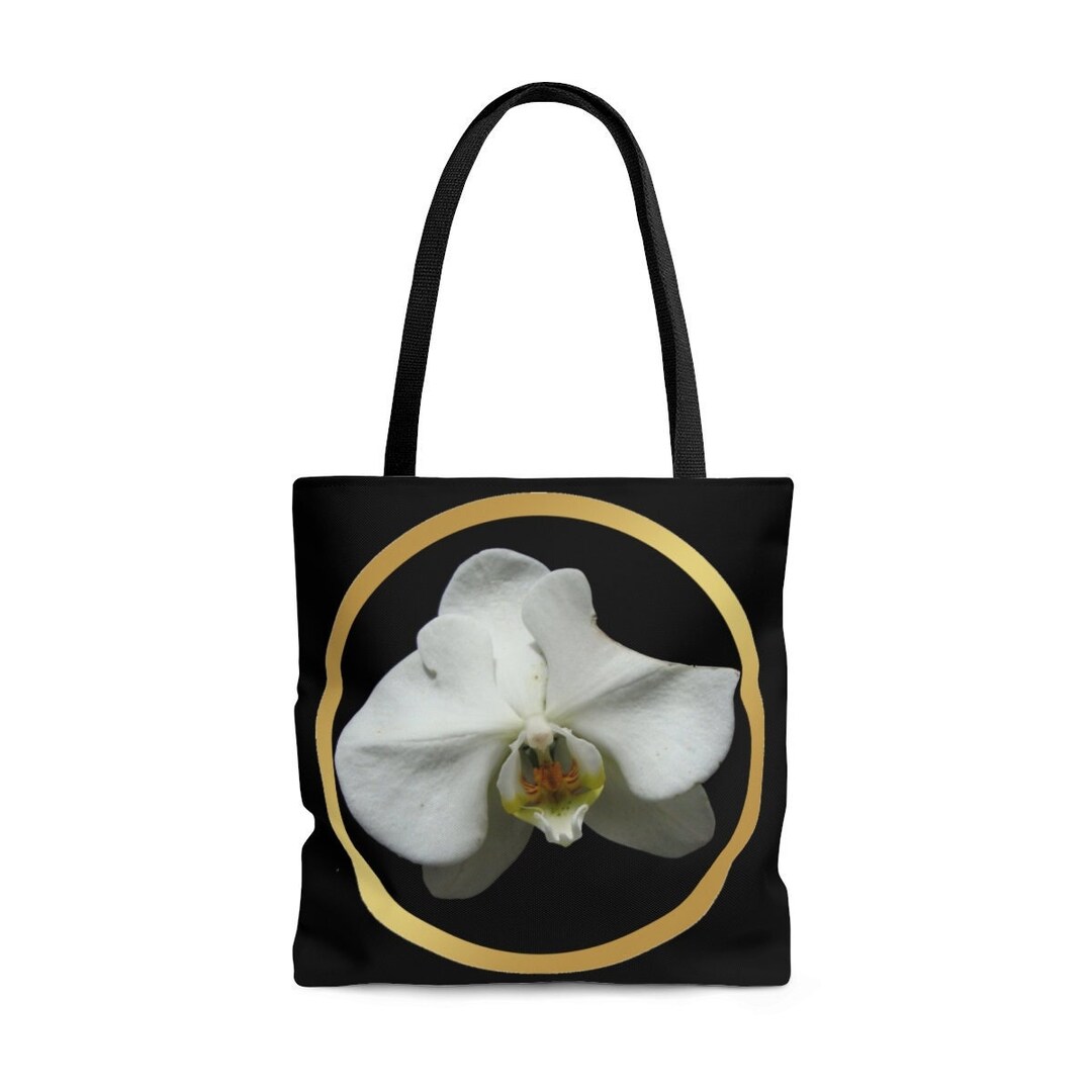 White Orchid Tote Bag, Flower Tote Bag, Aesthetic Tote Bag, Floral
