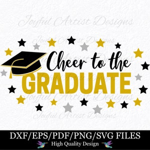 Bravo aux diplômés Félicitations Graduation Party Decor pour bannière signe affiche diplômé Collège SVG png pdf dxf eps couper fichier Cricut
