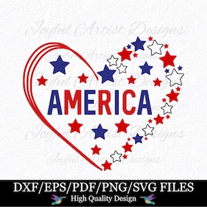 Amerika Rot, Weiß und Blau Herzen und Sterne SVG PNG PNG 4. Juli Shirt SVG Schnittdatei Druckbare Freiheit Liebe Amerika SVG
