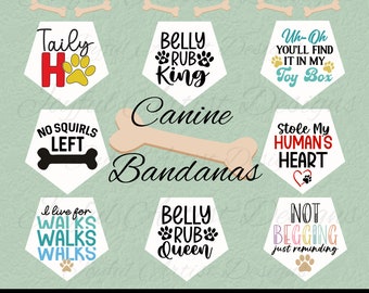 Funny Dog Bandana Designs SVG Bundle (Digital Download)