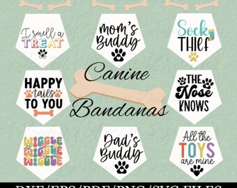 Funny Dog Bandana SVG Bundle: Dog Shirt Designs (Digital Download)