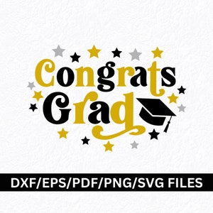 Félicitations diplômé SVG, décoration de fête de remise des diplômes, conception de cartes pour diplômés, classe supérieure, diplômé universitaire PNG, bannière diplômée coupe fichier Cricut